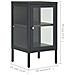 Credenza Antracite 38x35x70 Cm In Acciaio E Vetro - Foto miniatura 6