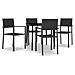 Set Mobili Da Pranzo Per Giardino 5 Pz Nero - Foto miniatura 2