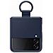 Cover Silicone Con Anello Samsung Ef-pf721tnegww Per Galaxy Z Flip4 Sm-f721b Navy - Foto miniatura 1