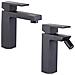 Coppia Rubinetti Miscelatori Per Lavabo Bidet Purple Colore Nero Black - Foto miniatura 1