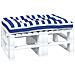 Cuscino Per Pallet Strisce Bianche E Blu 120x80x12cm In Tessuto - Foto miniatura 3