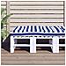Cuscino Per Pallet Strisce Bianche E Blu 120x80x12cm In Tessuto - Foto miniatura 1