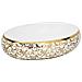 Lavabo Da Appoggio Bianco E Oro Ovale 59x40x15 Cm Ceramica - Foto miniatura 2