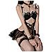 Set Di Biancheria Intima Pethuel Calze Con Colletto Della Tuta Qqfz-c17-0511-1 Nero - Foto miniatura 1