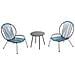 Rete Set Di 2 Poltrone + 1 Tavolino Blu - Foto miniatura 1