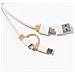 Cavo Caricatore Triplo Bambù Nature: Micro Usb, Tipo C E Lightning 5v Dc 2,4a 3,3x22x1 Cm. Beige - Foto miniatura 2