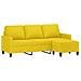 Divano a 3 Posti con Poggiapiedi Giallo Chiaro 180cm in Tessuto - Foto miniatura 3