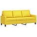 Divano a 3 Posti con Poggiapiedi Giallo Chiaro 180cm in Tessuto - Foto miniatura 4