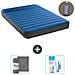 Set Materassino Gonfiabile - 191x137x22 Cm - Blu - Include Accessori Coordinati Cb20 - Foto miniatura 1