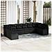 Set di divano da giardino  10 pezzi con cuscini nero polyrattan, Divano da giardino a 2 posti  con spazio per riporre e cuscini nero polyrattan - Foto miniatura 2
