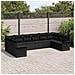 Set di divano da giardino  10 pezzi con cuscini nero polyrattan, Divano da giardino a 2 posti  con spazio per riporre e cuscini nero polyrattan - Foto miniatura 3