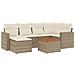Set Divani da Giardino 7 pz con Cuscini Beige in Polyrattan - Foto miniatura 1