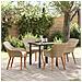 Set da Pranzo per Giardino da 5 pezzi in Rattan Poliestere Beige - Foto miniatura 2