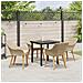 Set da Pranzo per Giardino da 5 pezzi in Rattan Poliestere Beige - Foto miniatura 4