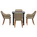 Set da Pranzo per Giardino da 5 pezzi in Rattan Poliestere Beige - Foto miniatura 7