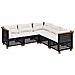 Set Divani da Giardino 5 pz con Cuscini in Polyrattan Nero - Foto miniatura 1