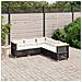 Set Divani da Giardino 5 pz con Cuscini in Polyrattan Nero - Foto miniatura 2