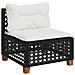 Set Divani da Giardino 5 pz con Cuscini in Polyrattan Nero - Foto miniatura 4