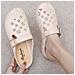 Scarpe Da Donna Basse Antiscivolo Compatibili Con Stile Casual, Chiusura A Punta, Scarpe Forate In Pvc Color Avorio Per Uso Esterno E Interno  M - Foto miniatura 2