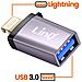 Adattatore Otg Usb Femmina A Lightning Maschio Con Dragonne A Moschettone, Grigio - Foto miniatura 3