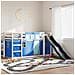 Letto a Castello con Scivolo e Tende Blu 90x190 cm - Foto miniatura 2
