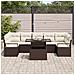 Set Divano da Giardino 8 pcs Marrone Poly Rattan - Foto miniatura 3