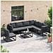 Set Divano da Giardino con cuscino 8 pcs Nero Alluminio - Foto miniatura 3
