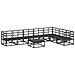 Set Divano da Giardino con cuscino 8 pcs Nero Alluminio - Foto miniatura 5