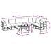 Set Divano da Giardino con cuscino 8 pcs Nero Alluminio - Foto miniatura 9