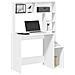 Scrivania con Mensole Bianca 100x45x140 cm in Legno Multistrato - Foto miniatura 2