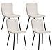 Set Di 4 Sedie Da Pranzo Caldwell Tessuto Beige Chiaro - Foto miniatura 2