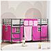 Struttura del Letto Loft per Bambini con Tendine Nero e rosa - Foto miniatura 2