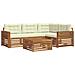 Set di divani da esterno con cuscino 5 pcs Naturale e Crema - Foto miniatura 1