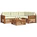 Set di divani da esterno con cuscino 5 pcs Naturale e Crema - Foto miniatura 3