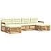 Set divani 6 pcs Bianco e Crema Legno di Acacia Massello - Foto miniatura 1