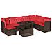 Set Divani da Giardino 9 pz con Cuscini Marrone in Polyrattan - Foto miniatura 1