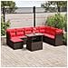 Set Divani da Giardino 9 pz con Cuscini Marrone in Polyrattan - Foto miniatura 2