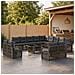 Set Divano da Giardino 14 pz Grigio e Grigio Scuro polyrattan - Foto miniatura 8