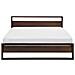 Letto In Legno Marrone Scuro Con Rete A Doghe 140 X 200 Cm Giulia - Foto miniatura 2