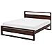 Letto In Legno Marrone Scuro Con Rete A Doghe 140 X 200 Cm Giulia - Foto miniatura 19