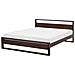 Letto In Legno Marrone Scuro Con Rete A Doghe 140 X 200 Cm Giulia - Foto miniatura 8