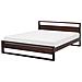 Letto In Legno Marrone Scuro Con Rete A Doghe 140 X 200 Cm Giulia - Foto miniatura 1