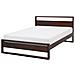 Letto In Legno Marrone Scuro Con Rete A Doghe 140 X 200 Cm Giulia - Foto miniatura 11