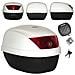 Bauletto Moto 28 Litri Scooter Valigia Rigida Universale Completo Piastra Bianco - Foto miniatura 1