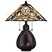 Lampada Da Tavolo A 2 Luci Bronzo Imperiale, Vetro Tiffany, E27 - Foto miniatura 1
