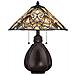 Lampada Da Tavolo A 2 Luci Bronzo Imperiale, Vetro Tiffany, E27 - Foto miniatura 2