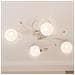 Lampada Soffitto Con Paralumi Tondi In Vetro Per 4 Luci Led G9 - Foto miniatura 3