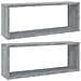 Mensole Cubo Muro 2 Pz Grigio Sonoma 60x15x23 Legno Multistrato - Foto miniatura 2