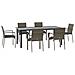 Set Salotto Giardino Con Cuscini 7 Pz Nero E Grigio Polyrattan - Foto miniatura 6