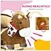 Cavallo A Dondolo Per Bambini Da 18-36 Mesi Con Suoni Realistici, 60x33x50 Cm, Marrone E Color Legno - Foto miniatura 3